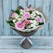 Букет цветов из:  Герберы, Альстромерии и Хризантемы #REPLACE_PRED# Семилуках