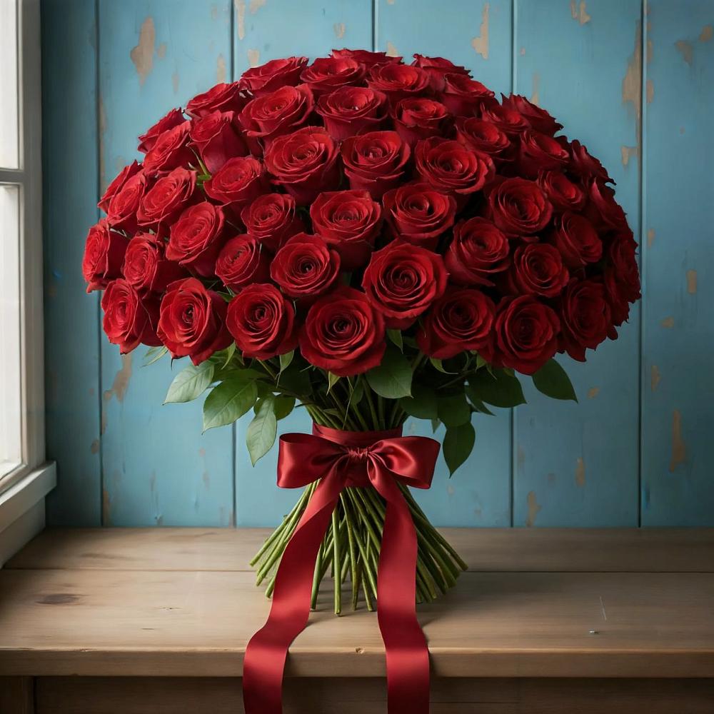 Букет Красные розы Блэк Меджик в Семилуках