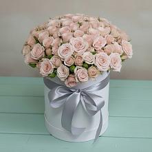 Цветочная композиция из Розы в шляпной коробке в Семилуках