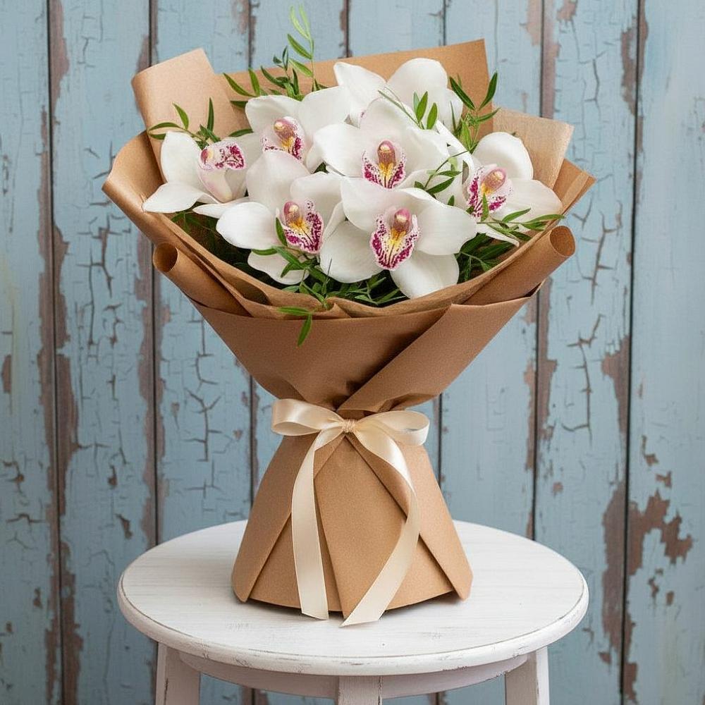 Букет цветов из: Орхидеи и Розы в Семилуках
