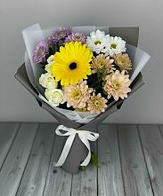 Букет цветов из:  Розы, Герберы и Хризантемы #REPLACE_PRED# Семилуках
