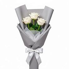 Букет 3 белые розы #REPLACE_PRED# Семилуках