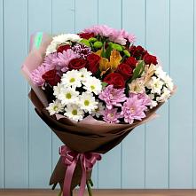 Букет цветов из:  Розы, Хризантемы и Альстромерии в Семилуках